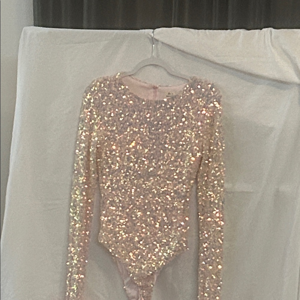 Glittery Pink Sequin Kids Bodysuit